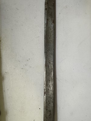 Lot 522 - A BHUTANESE DAGGER, AN INDIAN KARD, A CHINESE CUTLERY SET, A MALAYSIAN SWORD