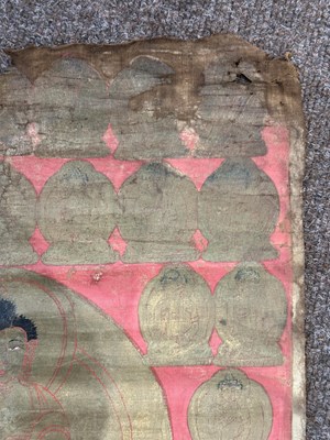 Lot 411 - A THANG-KA DEPICTING FORMS OF THE BUDDHA, TIBET, 18TH CENTURY