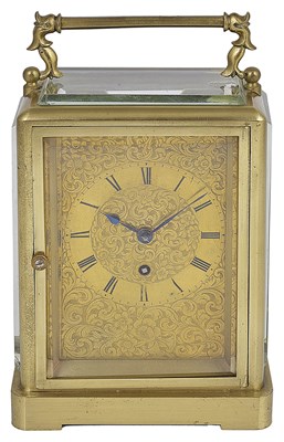 Lot 296 - A BRASS CARRIAGE TIMEPIECE