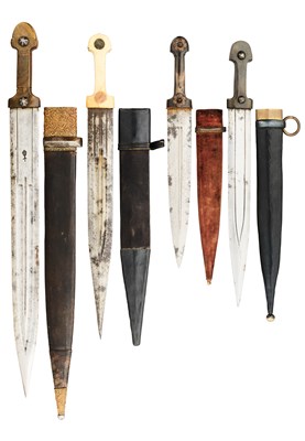 Lot 544 - FOUR CAUCASIAN KINDJALS, 19TH CENTURY