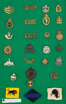 Lot 682 - A COLLECTION OF 24 METAL CAP AND SHOULDER BADGES