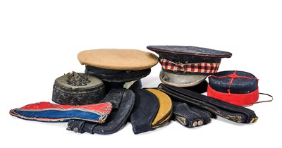 Lot 652 - A GROUP OF NINE BRITISH MILITARY HEADGEAR, 19TH CENTURY AND LATER