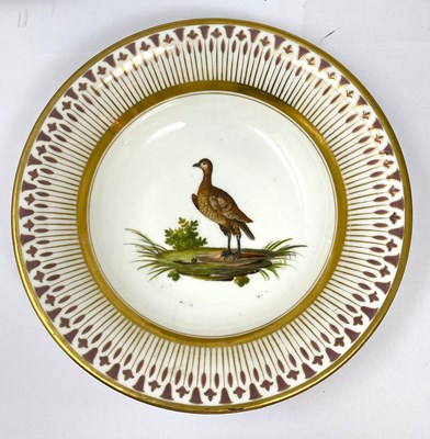 Lot 18 - A PARIS PORCELAIN (PIERRE-LOUIS DAGOTY) ORNITHOLOGICAL PART DESSERT SERVICE, CIRCA 1810