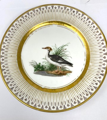 Lot 18 - A PARIS PORCELAIN (PIERRE-LOUIS DAGOTY) ORNITHOLOGICAL PART DESSERT SERVICE, CIRCA 1810