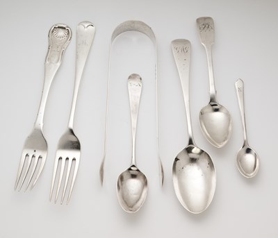 Lot 94 - ASSORTED ENGLISH OR SCOTTISH TABLE SILVER
