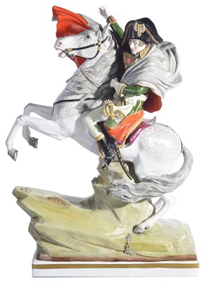 Lot 303 - A SITZENDORFF EQUESTRIAN FIGURE OF 'NAPOLEON CROSSING THE ALPS'