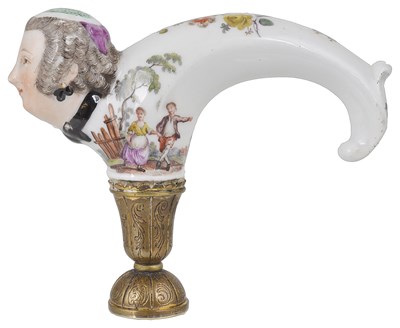 Lot 305 - A MEISSEN CANE HANDLE