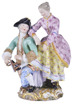 Lot 307 - A MEISSEN GROUP OF ICE SKATERS