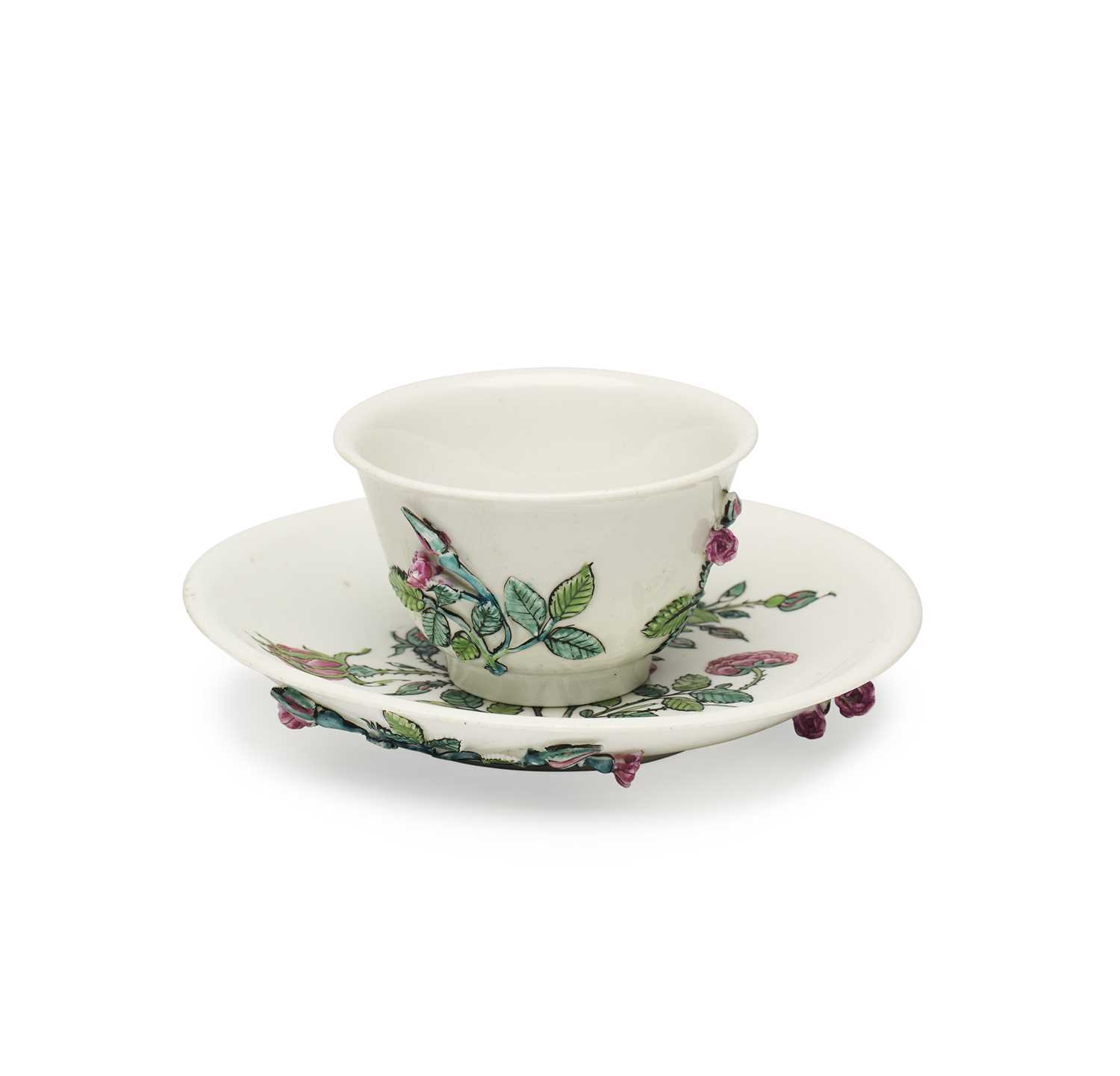 Lot 5 - A BÖTTGER TEA BOWL AND SAUCER, CIRCA 1715-20