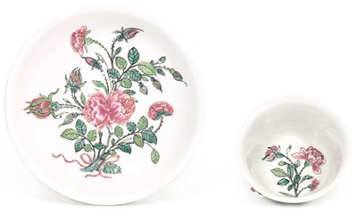 Lot 5 - A BÖTTGER TEA BOWL AND SAUCER, CIRCA 1715-20