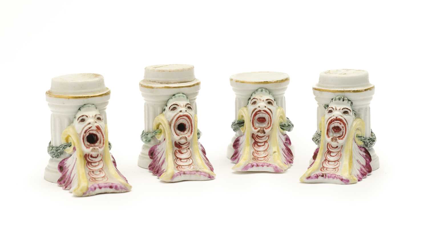 Lot 17 - FOUR DOCCIA ARCHITECTURAL ELEMENTS FROM A TABLE CENTREPIECE, CIRCA 1770