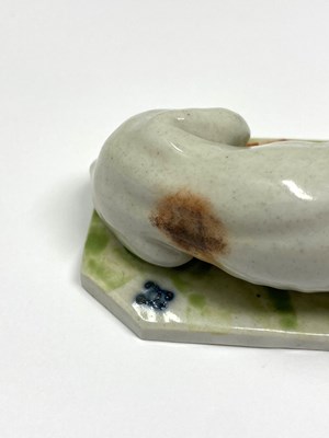 Lot 11 - A LUDWIGSBURG PORCELAIN FIGURE OF A HOUND, CIRCA 1755-65