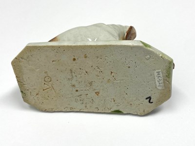 Lot 11 - A LUDWIGSBURG PORCELAIN FIGURE OF A HOUND, CIRCA 1755-65