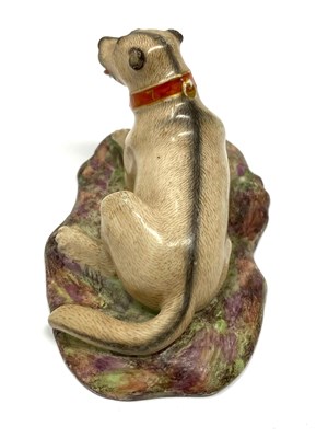 Lot 12 - A FÜRSTENBERG FIGURE OF A HOUND, DATED 1781
