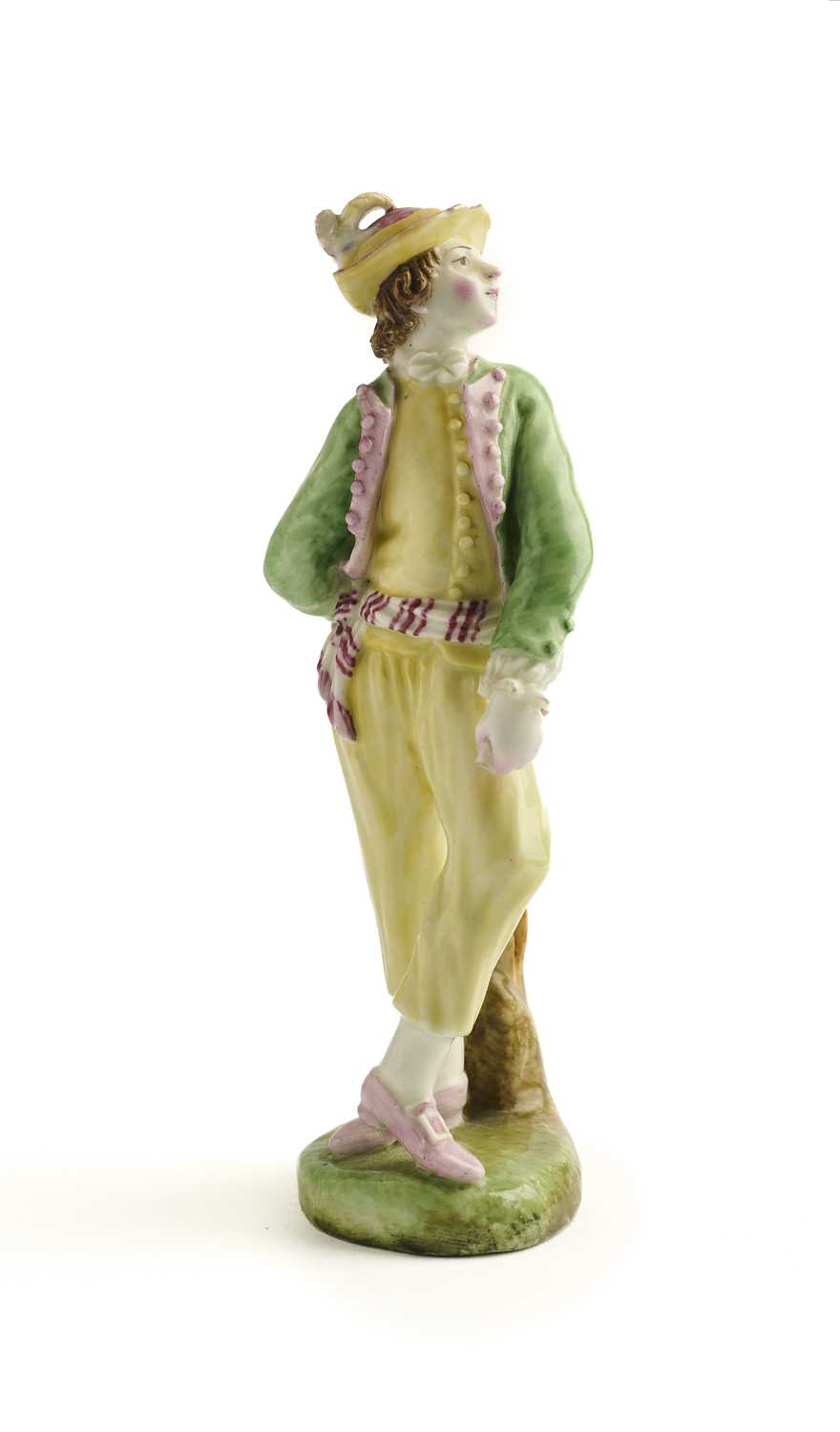 Lot 10 - A CAPODIMONTE FIGURE OF A YOUTH, CIRCA 1755
