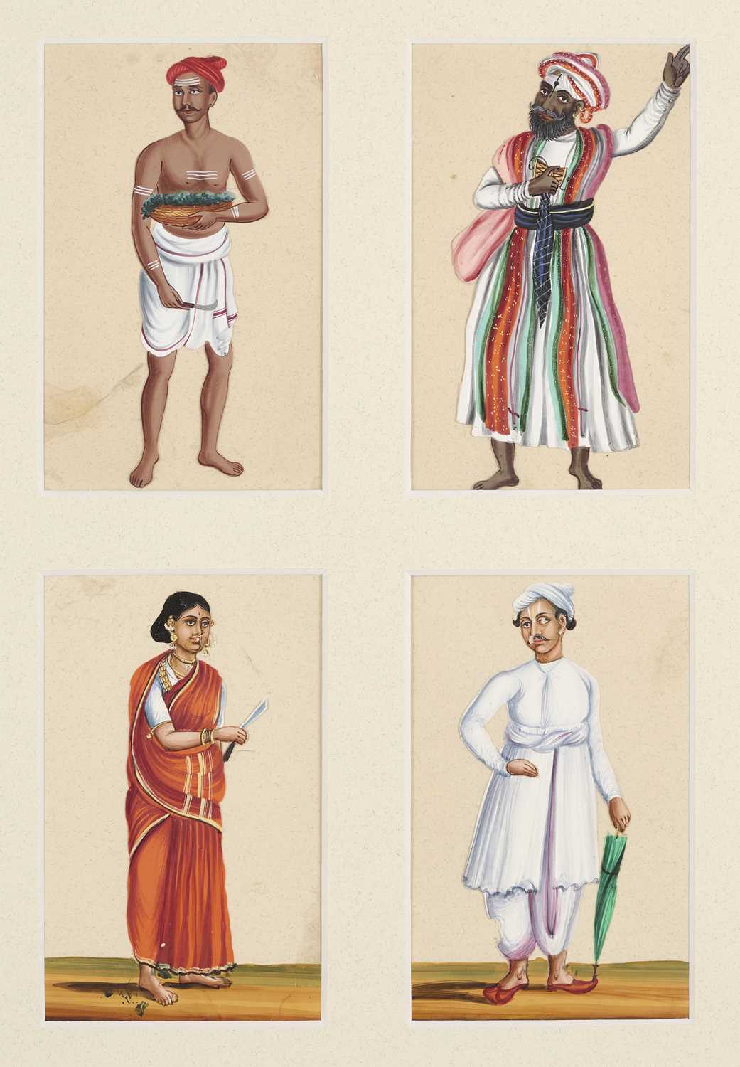 Lot 41 - A GROUP OF TWENTY FIGURE STUDIES ON MICA, TRICHINOPOLY, SOUTH INDIA, SECOND HALF 19TH CENTURY