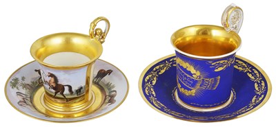 Lot 318 - A VIENNA CABINET CUP AND SAUCER AND A BERLIN CABINET CUP AND SAUCER