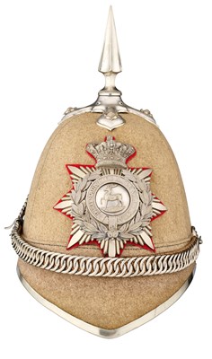 Lot 647 - A VICTORIAN HELMET OF THE HERTFORDSHIRE RIFLE VOLUNTEERS