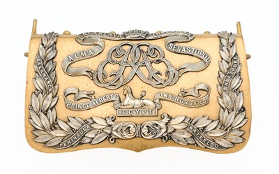 Lot 657 - AN OFFICER’S POUCH OF THE 11TH HUSSARS, EARLY 20TH CENTURY