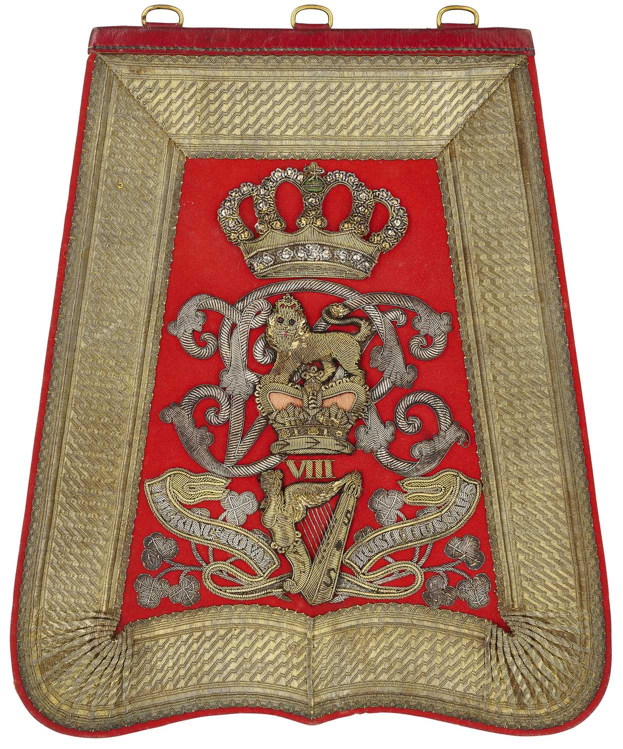Lot 266 - AN OFFICER'S LARGE AND MAGNIFICENT EARLY VICTORIAN SABRETACHE OF THE 8TH KING'S ROYAL IRISH HUSSARS