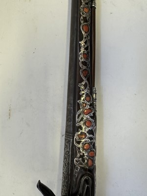Lot 23 - A RARE ALGERIAN 18-BORE FLINTLOCK HOLSTER PISTOL, LATE 18TH/EARLY 19TH CENTURY