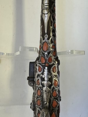 Lot 23 - A RARE ALGERIAN 18-BORE FLINTLOCK HOLSTER PISTOL, LATE 18TH/EARLY 19TH CENTURY