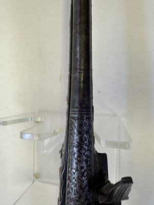 Lot 23 - A RARE ALGERIAN 18-BORE FLINTLOCK HOLSTER PISTOL, LATE 18TH/EARLY 19TH CENTURY