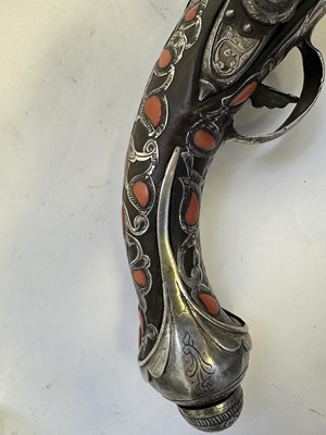 Lot 23 - A RARE ALGERIAN 18-BORE FLINTLOCK HOLSTER PISTOL, LATE 18TH/EARLY 19TH CENTURY
