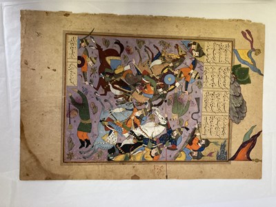 Lot 8 - THE IRANIAN WARRIOR QARIN KILLS THE TURANIAN SHAMASAS, SAFAVID PERSIA, QAZVIN