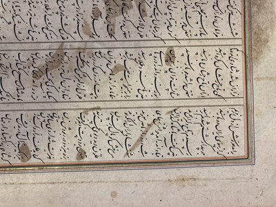 Lot 8 - THE IRANIAN WARRIOR QARIN KILLS THE TURANIAN SHAMASAS, SAFAVID PERSIA, QAZVIN