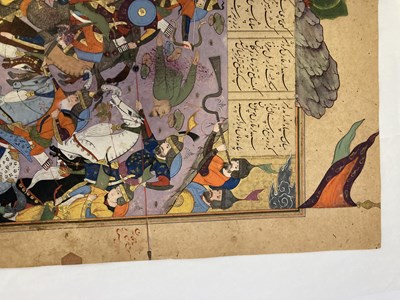 Lot 8 - THE IRANIAN WARRIOR QARIN KILLS THE TURANIAN SHAMASAS, SAFAVID PERSIA, QAZVIN