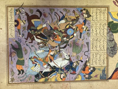 Lot 8 - THE IRANIAN WARRIOR QARIN KILLS THE TURANIAN SHAMASAS, SAFAVID PERSIA, QAZVIN