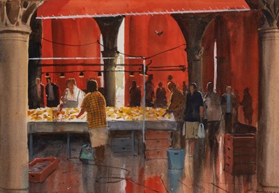 Lot 109 - MICHAEL FELMINGHAM (b.1935) FISH MARKET,...