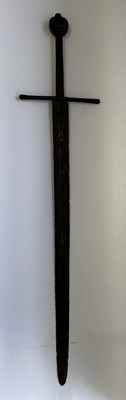 Lot 129 - A MEDIEVAL HAND-AND-A-HALF SWORD, EARLY 14TH CENTURY