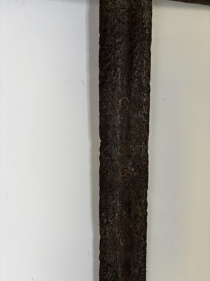 Lot 129 - A MEDIEVAL HAND-AND-A-HALF SWORD, EARLY 14TH CENTURY