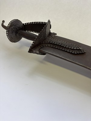Lot 8 - A MASSIVE INDIAN PROCESSIONAL HEADMAN’S SWORD (TEGHA), 18TH/19TH CENTURY