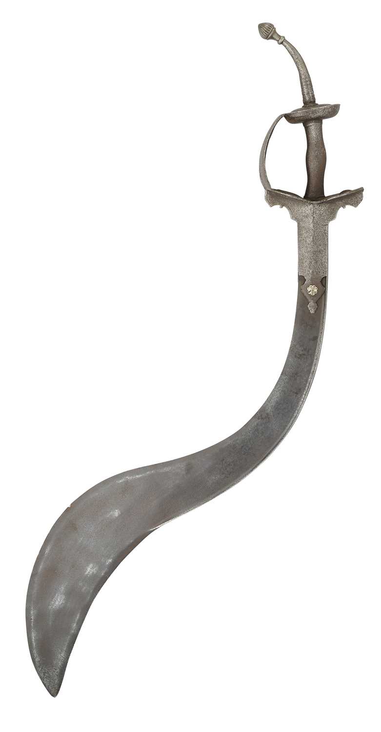 Lot 9 - AN UNUSUAL INDIAN SWORD, 18TH CENTURY OR EARLIER