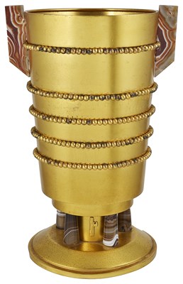 Lot 344 - AN UNUSUAL ITALIAN SILVER-GILT VASE