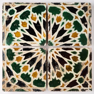 Lot 241 - A GROUP OF FOUR ARISTA TILES, PROBABLY SEVILLE, SPAIN, 16TH CENTURY