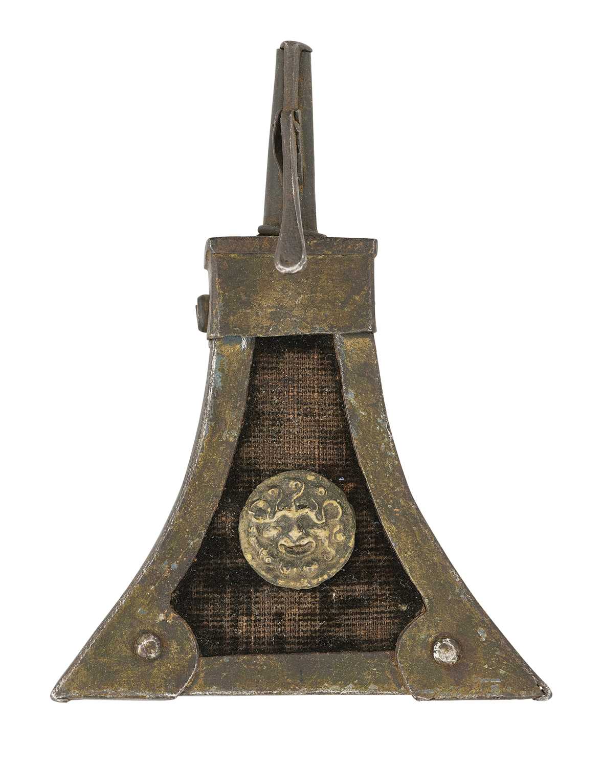 Lot 85 - A GERMAN TRIANGULAR CHARGE-FLASK, 17TH CENTURY