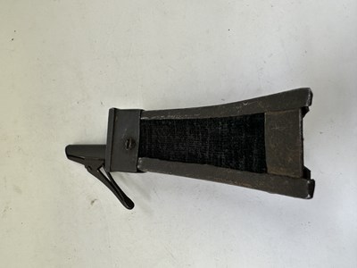 Lot 85 - A GERMAN TRIANGULAR CHARGE-FLASK, 17TH CENTURY