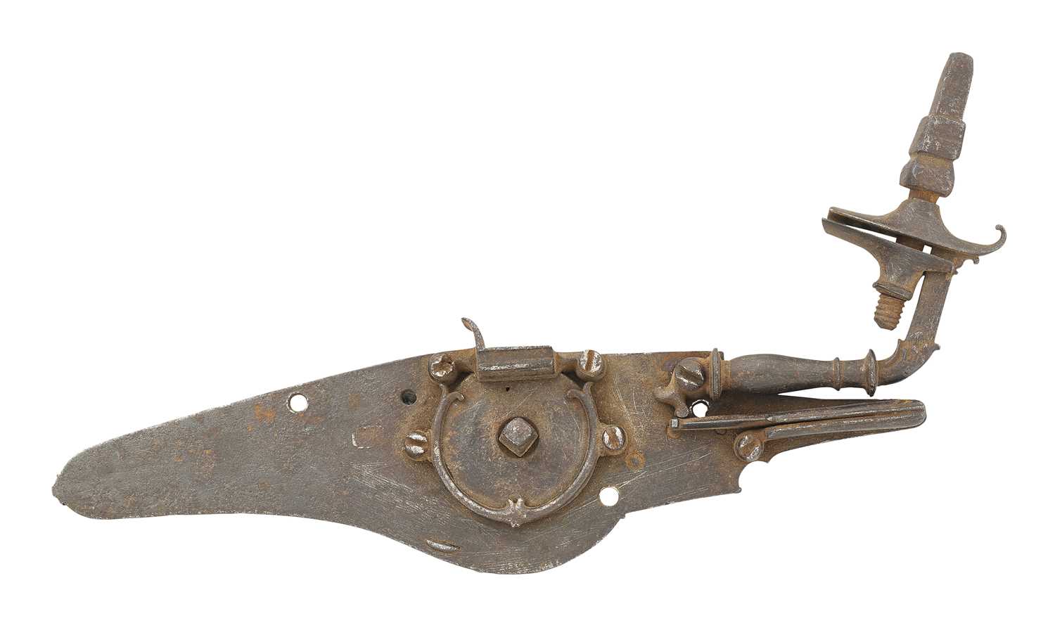 Lot 95 - A DETACHED ITALIAN WHEEL-LOCK MECHANISM, CIRCA 1640-50