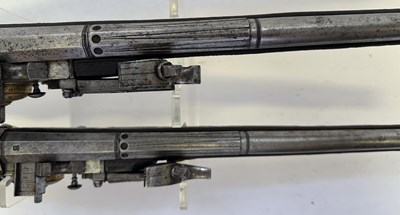 Lot 97 - A FINE AND RARE BRACE OF 40 BORE GERMAN SILVER-MOUNTED WHEEL-LOCK HOLSTER PISTOLS (PUFFERS)