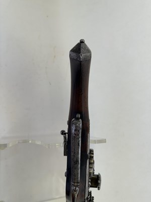 Lot 119 - A VERY RARE 28 BORE RUSSIAN MILITARY SNAPHAUNCE HOLSTER PISTOL