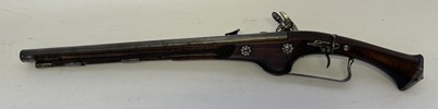Lot 119 - A VERY RARE 28 BORE RUSSIAN MILITARY SNAPHAUNCE HOLSTER PISTOL