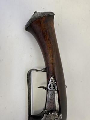 Lot 119 - A VERY RARE 28 BORE RUSSIAN MILITARY SNAPHAUNCE HOLSTER PISTOL