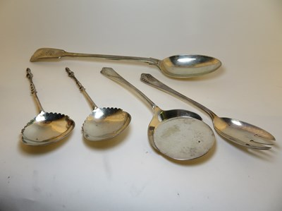 Lot 350 - A GEORGE V SILVER GRAVY SPOON