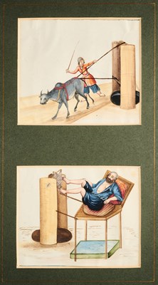 Lot 261 - TWO QAJAR PAINTINGS OF TRADES, PERSIA, 19TH CENTURY