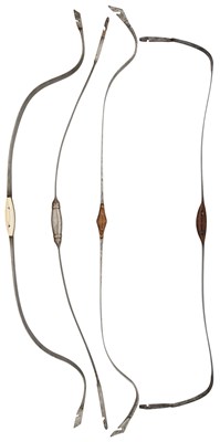 Lot 550 - FOUR INDIAN STEEL BOWS, PROBABLY 20TH CENTURY