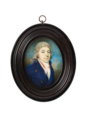 Lot 384 - A PORTRAIT MINIATURE OF A GENTLEMAN BY GEORGE PLACE ( D. 1805), CIRCA 1795